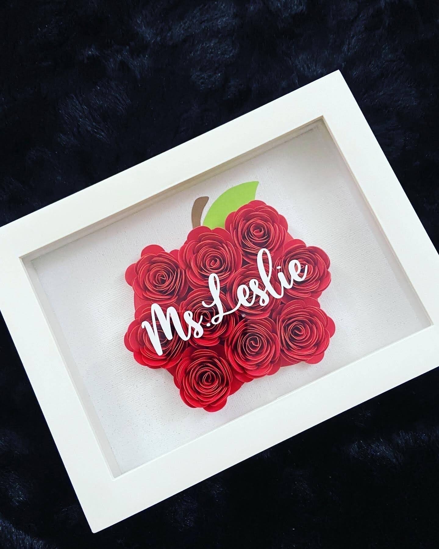 Teacher Shadow Box, Teacher Gifts, Teacher Appreciation Gifts, Apple Shadow Box, Shadow Box, Teacher End of the year Gifts, Teacher, Gifts