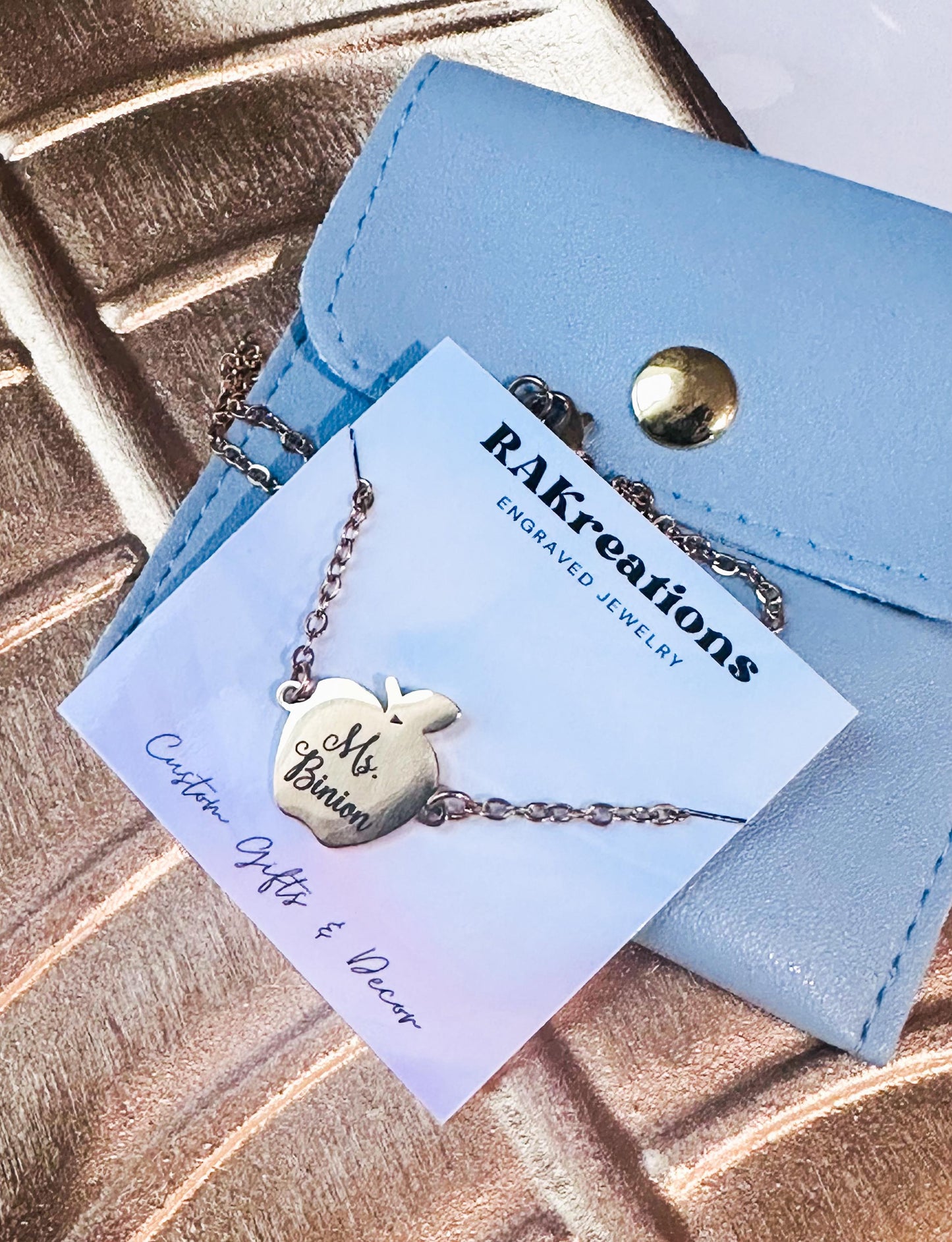 Engraved Teacher Necklace