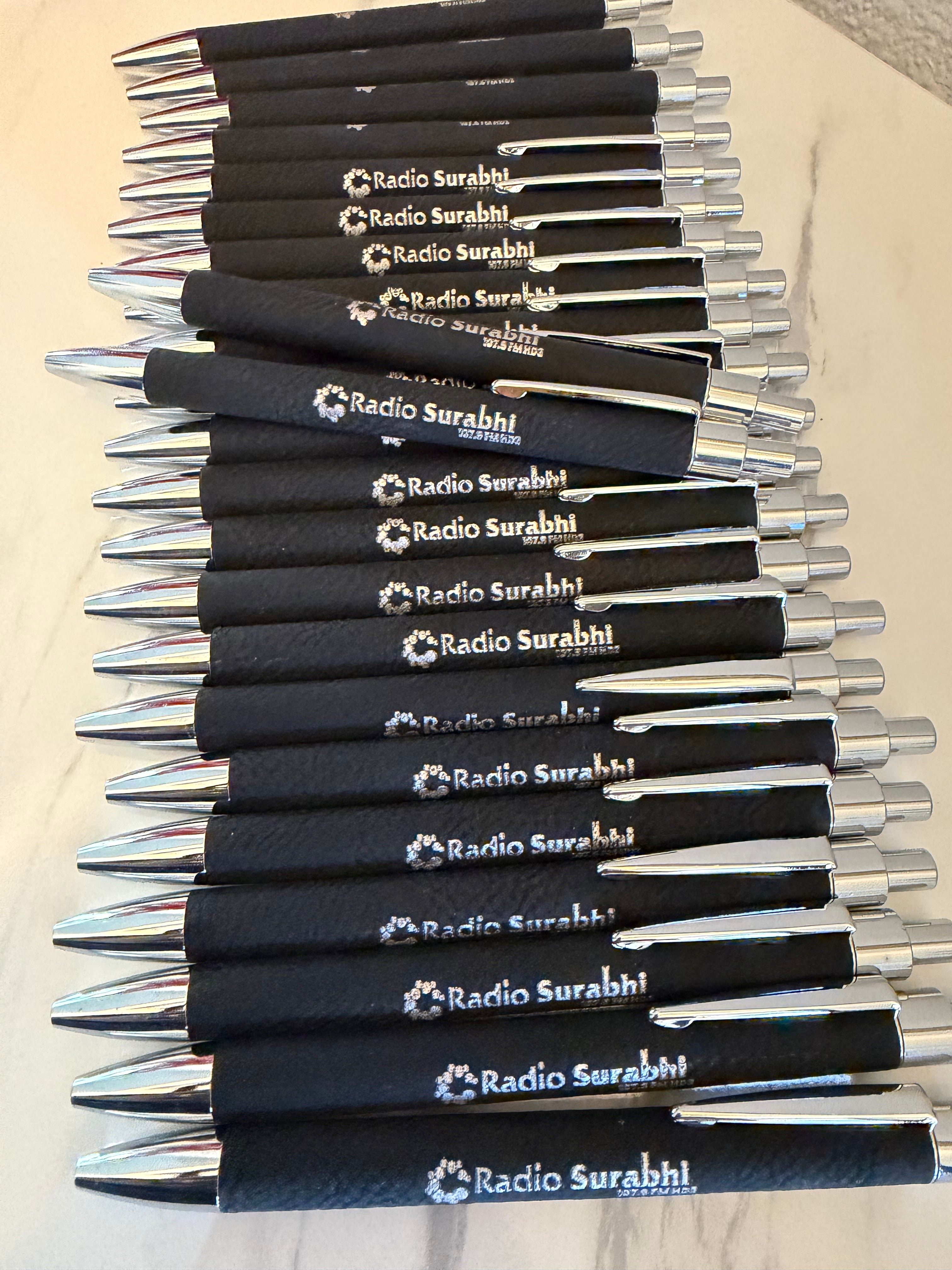 Personalized Leatherette Engraved Pen – Custom Name or Logo Pen, Corporate Gift, Business Giveaway