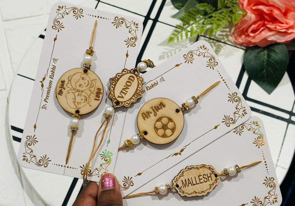 Wood Rakhi, Engraved Rakhis, Rakhi, Rakhi for Brother, Rakhis, Custom Rakhis, Personalized Rakhis, wooden Rakhi, Custom Name Rakhis, Rakhis