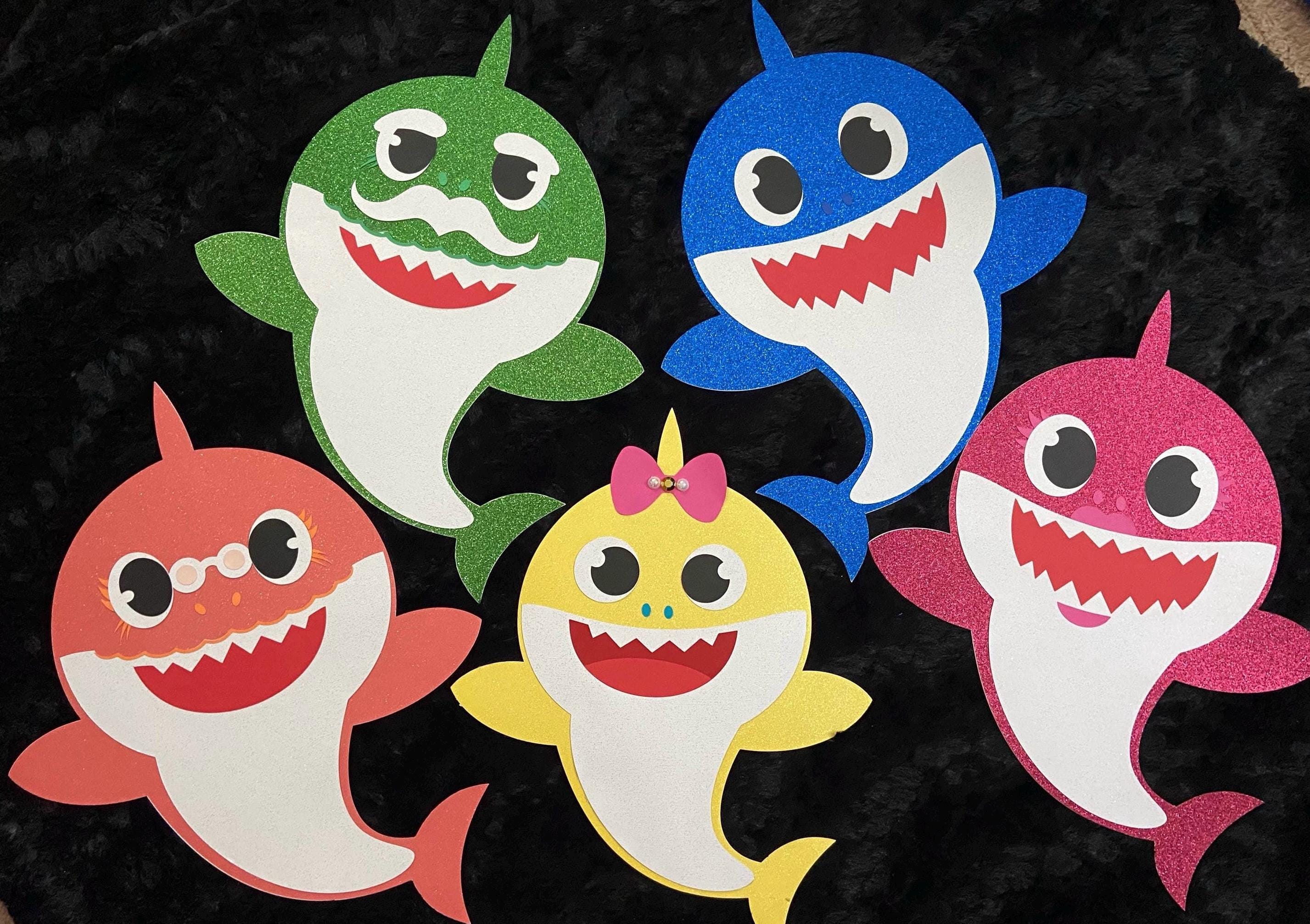 Baby Shark Family Cutouts, Baby Shark Backdrop Cutouts, Baby Shark Theme, Baby Shark Party, BabyShark Birthday Party, BabyShark Family Party