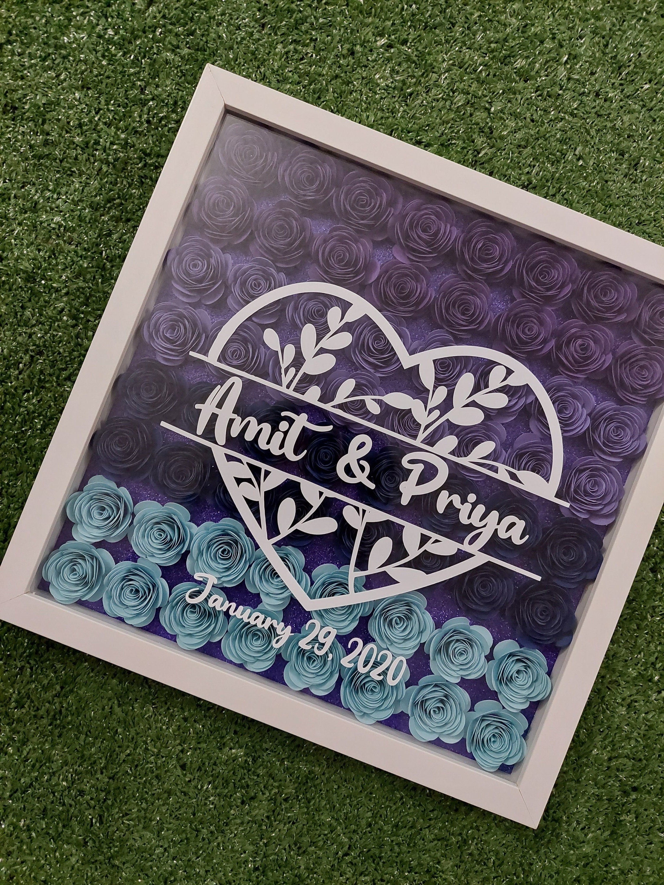 Customised Shadow Box, Anniversary Shadow Box, Gifts for Her, Gifts for Him, Paper flower Shadow Box, Customized Gifts, Personalized Gifts