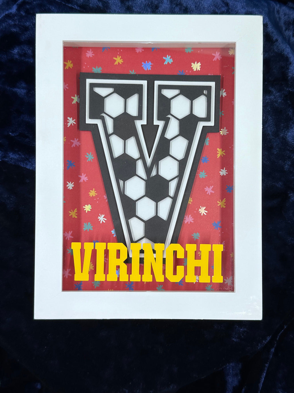 Soccer Ball Alphabet Layered Shadow Box,Layered Shadow Box,Shadow Box,Shadow Box for Kids Room,Wall Display