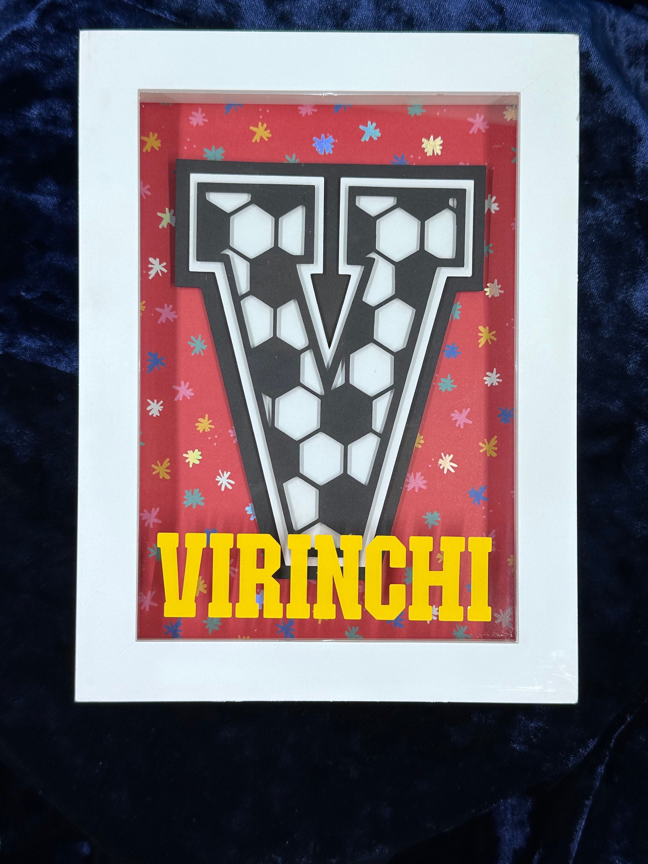 Soccer Ball Alphabet Layered Shadow Box,Layered Shadow Box,Shadow Box,Shadow Box for Kids Room,Wall Display