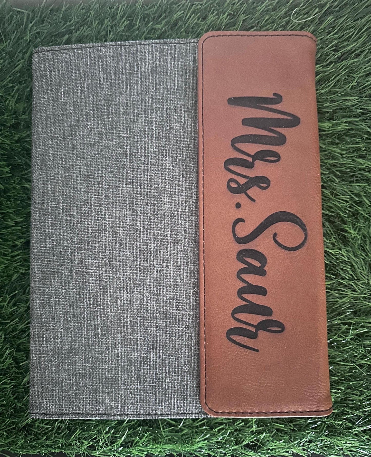 Laserable Leatherette Portfolio with Notepad, Personalized Teacher Portfolio, Custom Leather Notepad Holder, Teacher Appreciation Gifts