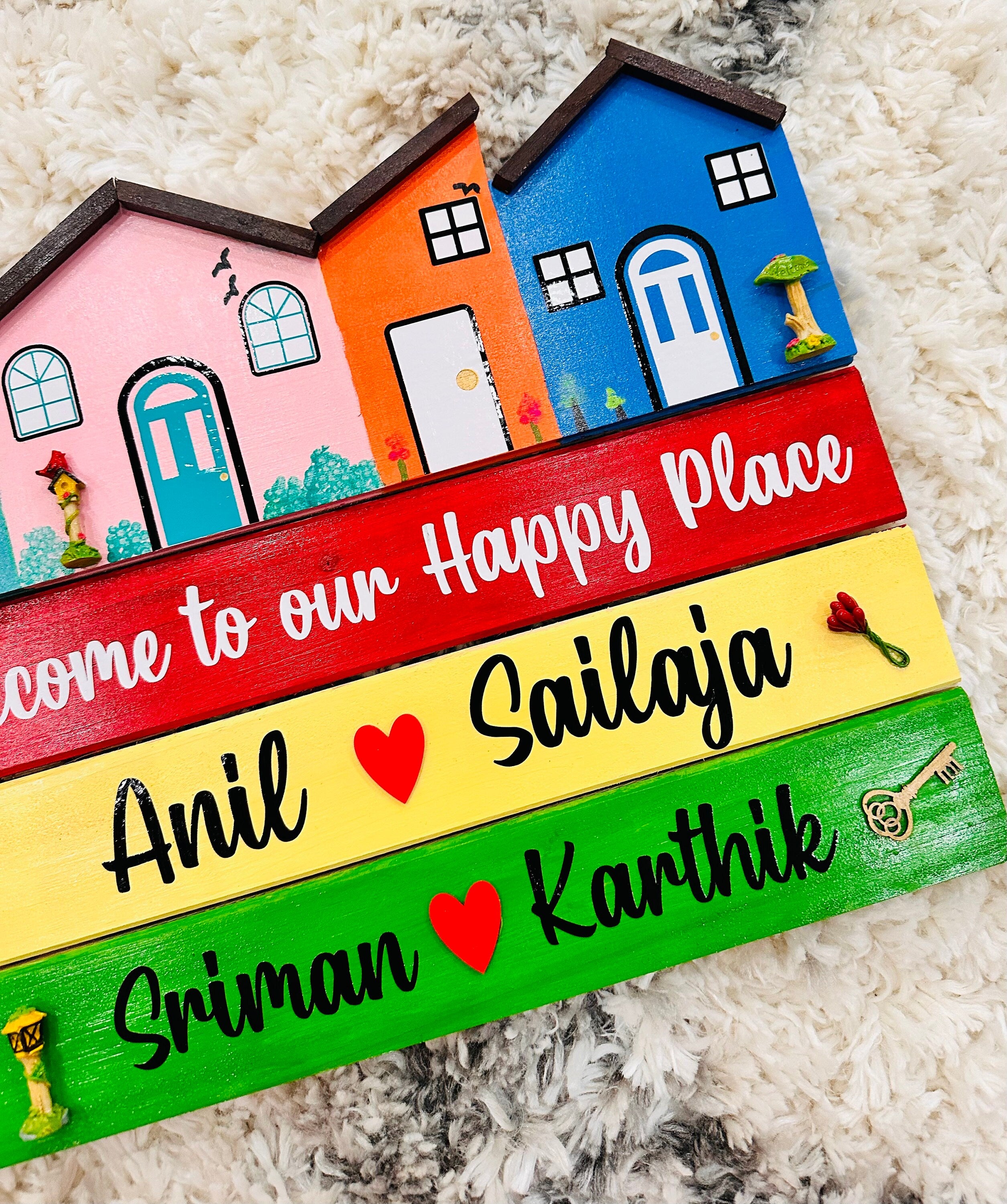 Welcome Family Sign,Name Boards,Family Name Boards,Entryway Sign,Indian Family Name Boards