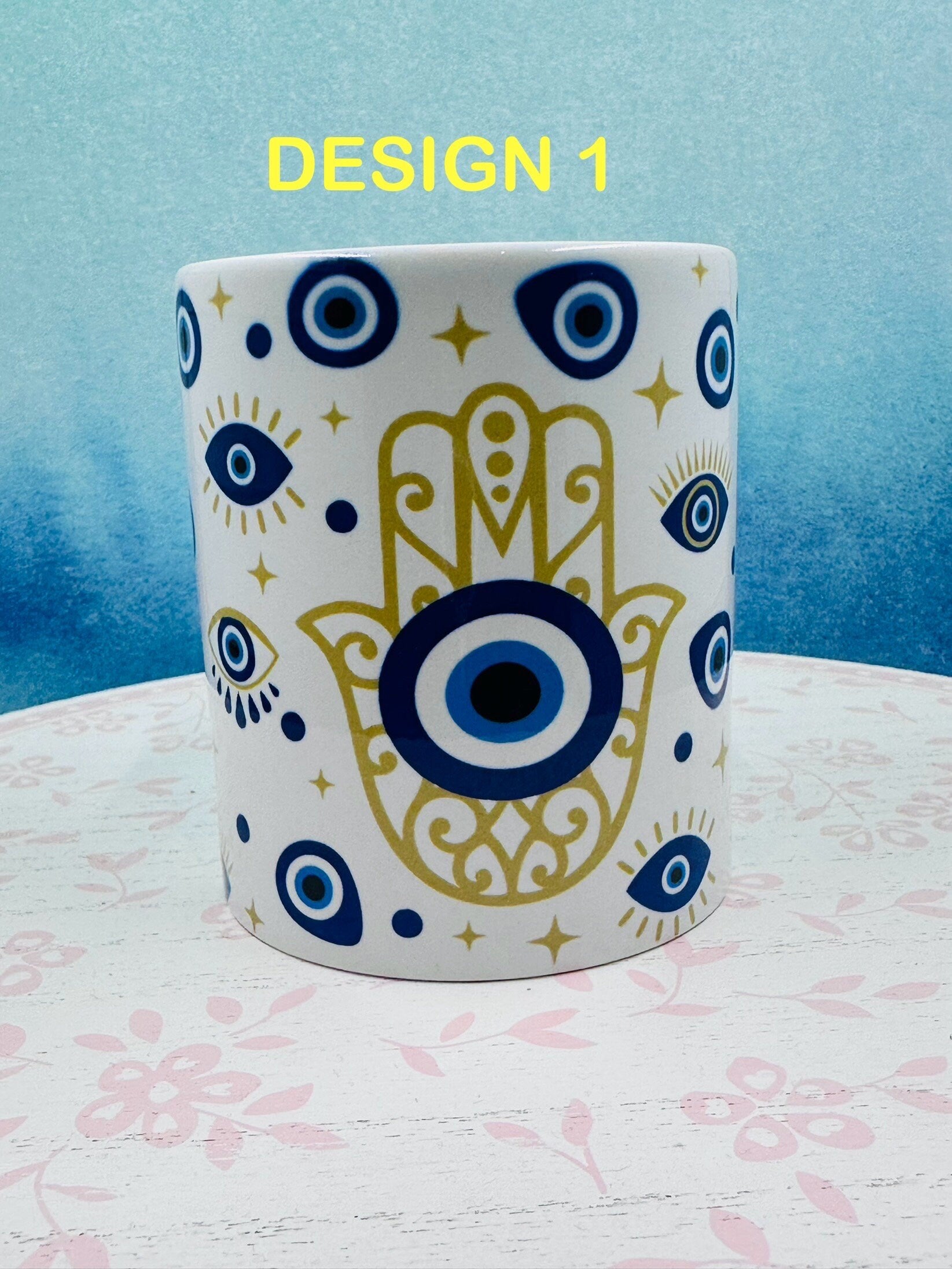 Personalized Mug, Evil Eye Mugs, 11oz Mug, Evil Eye Design Mugs, Mugs, Custom mugs, Kitchenware, Evil Eye Design Mug
