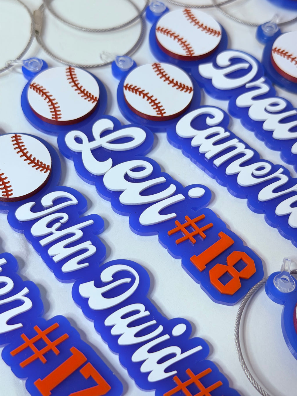 Personalized Baseball Bag Tag | Custom Player Name & Number Tag | Sports Team Luggage Tag