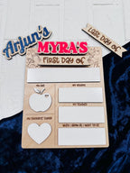 First Day of School Sign, Interchangeable School Sign, Back to School Sign, Back to School Photo Prop, First Day Last Day Board, DryErase