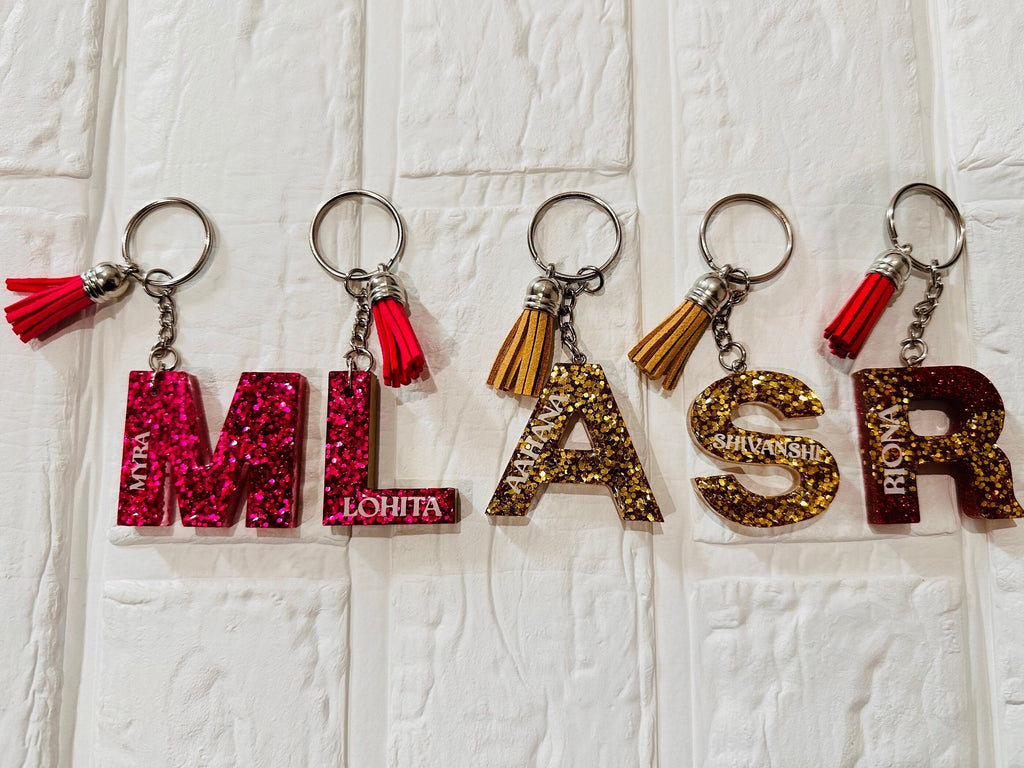 Letter Keychain, Resin Keyring, Resin Backpack keychain, Resin Return Gifts, Monogram Resin Keychain, Resin Birthday Gifts, Birthday Gifts