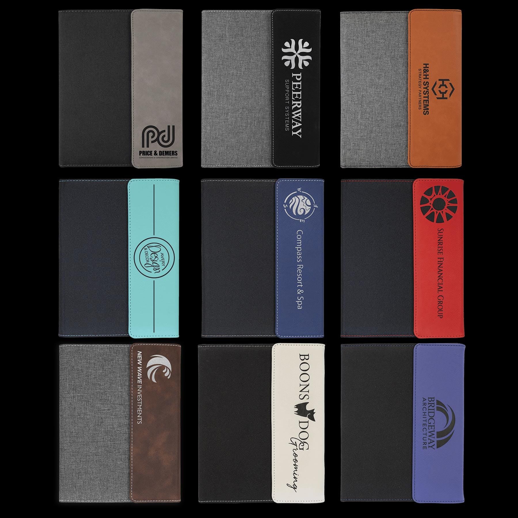 Laserable Leatherette Portfolio with Notepad, Personalized Teacher Portfolio, Custom Leather Notepad Holder, Teacher Appreciation Gifts