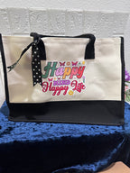 Happy Mind Happy Life Summer Tote Bag, Summer Tote Bag, Tote Bag, Essential Bag, Summer Vacation Bag, Beach Bag, Travel Bag, Canvas tote Bag