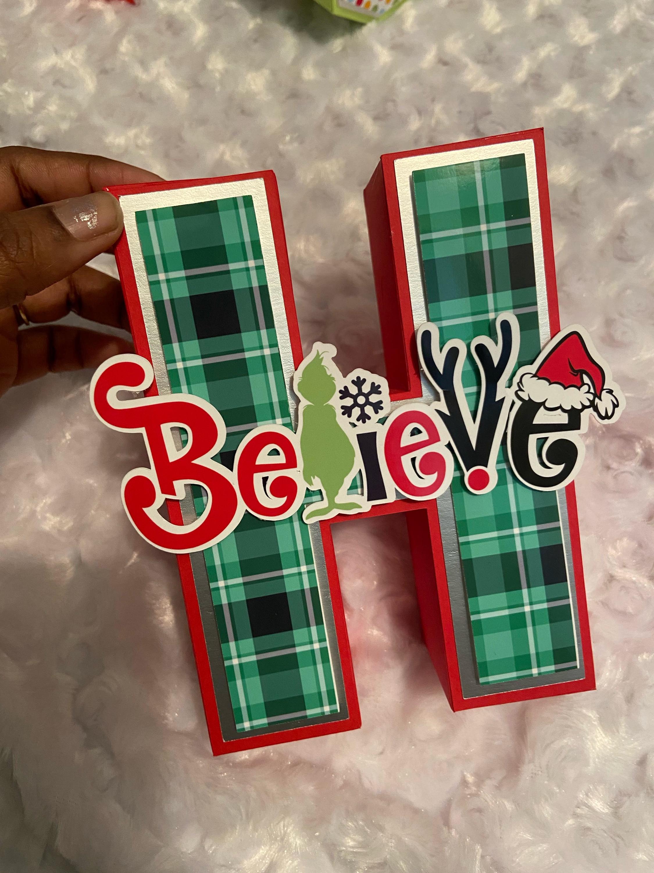 Grinch Christmas Themed 3D Paper Letters, 3d letters, Grinch 3d letters, Grinch , Christmas table decor, Christmas Grinch, Cardstock letters