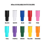 Custom 40oz & 30oz Tumbler – Personalized Logo or Name | Insulated Travel Mug with Straw