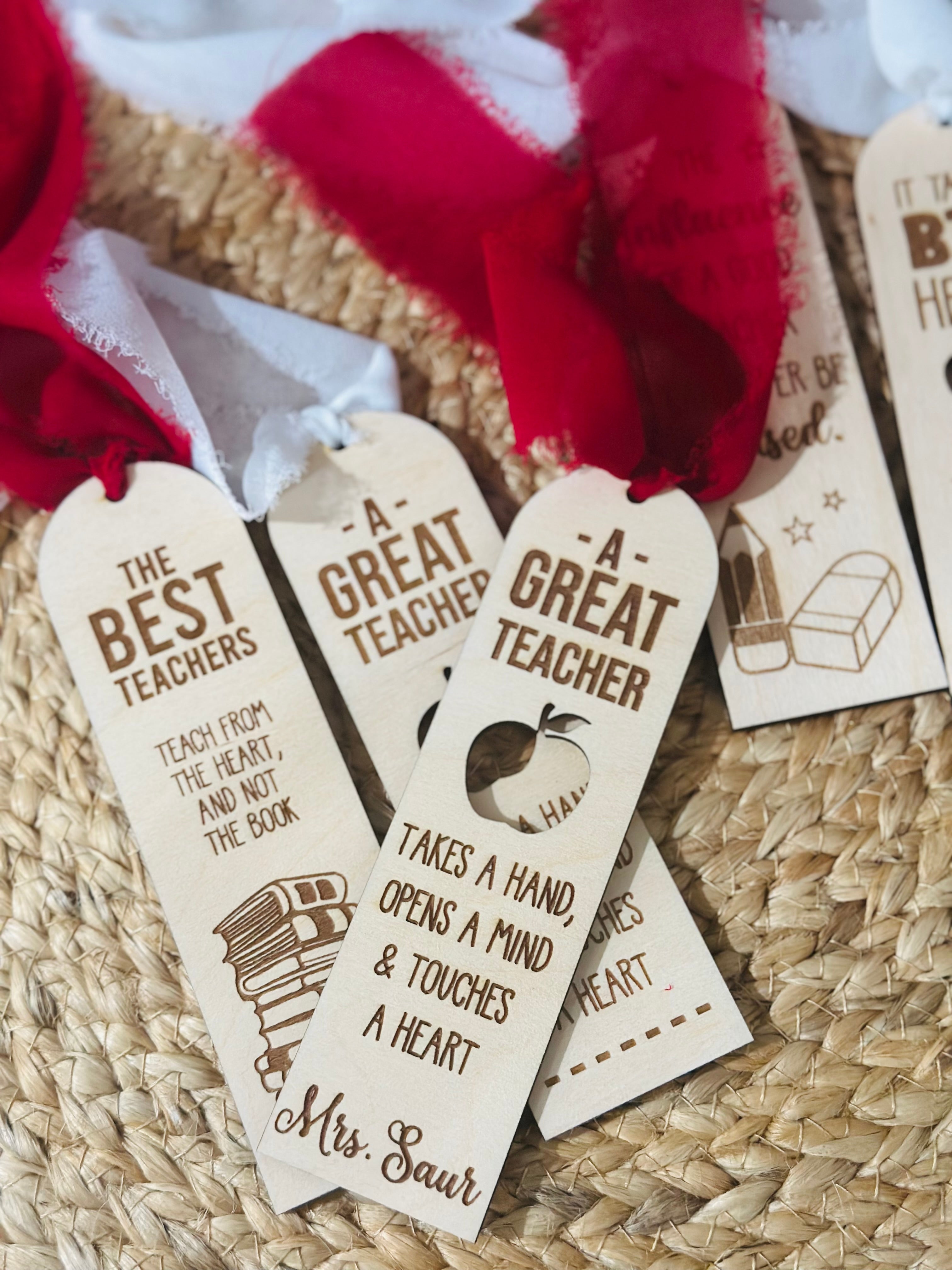 Personalized Wooden Teacher Bookmarks – Teacher Gift