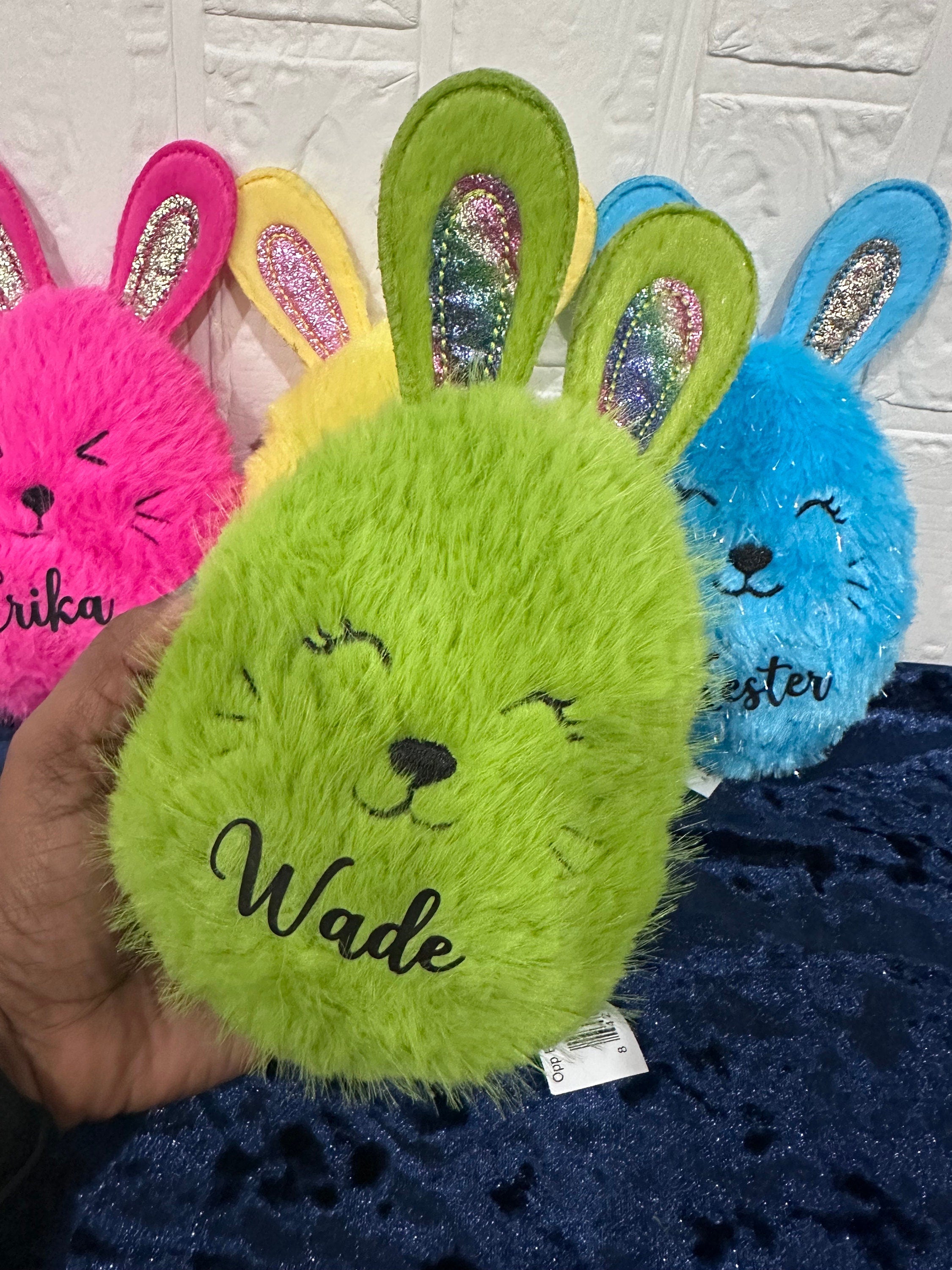 Personalized Easter Bunny, Easter Plush Personalized, Easter Bunny, Easter Goodies, Easter Classroom Favors, Easter Basket Stuffer, Easter