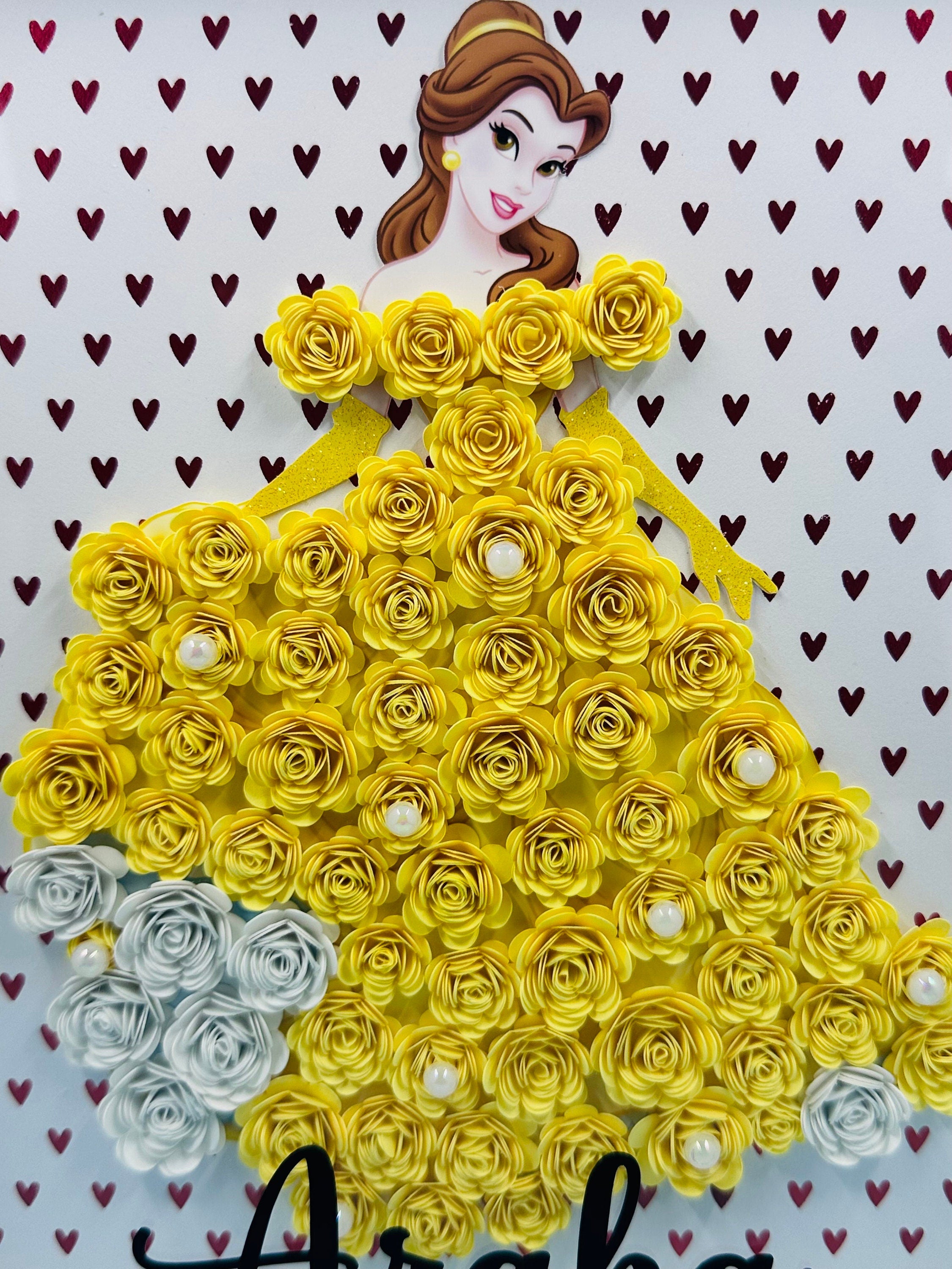 Princess Shaow Box, Paper Flower Shadow Box, Shadow Box, Kids Wall Decor, Return Gifts, Kids Room Decor, Home Decor, Princess Decor, Princes