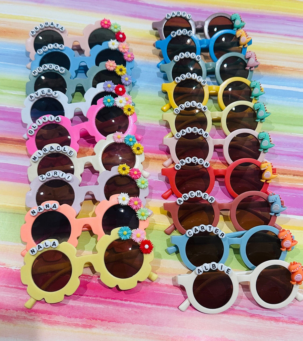 Personalized Sunglasses for Kids, Daisy Sunglasses for kids, Toddler Sunglasses, Flower Glasses, Custom Glasses, Party Favors, Valentines