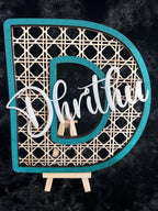 Wooden Name Sign, Rattan Name Alphabet, Rattan Monogram, Rattan Alphabets, Personalized Rattan Monogram Name, Door Sign, Room Decor, Nursery