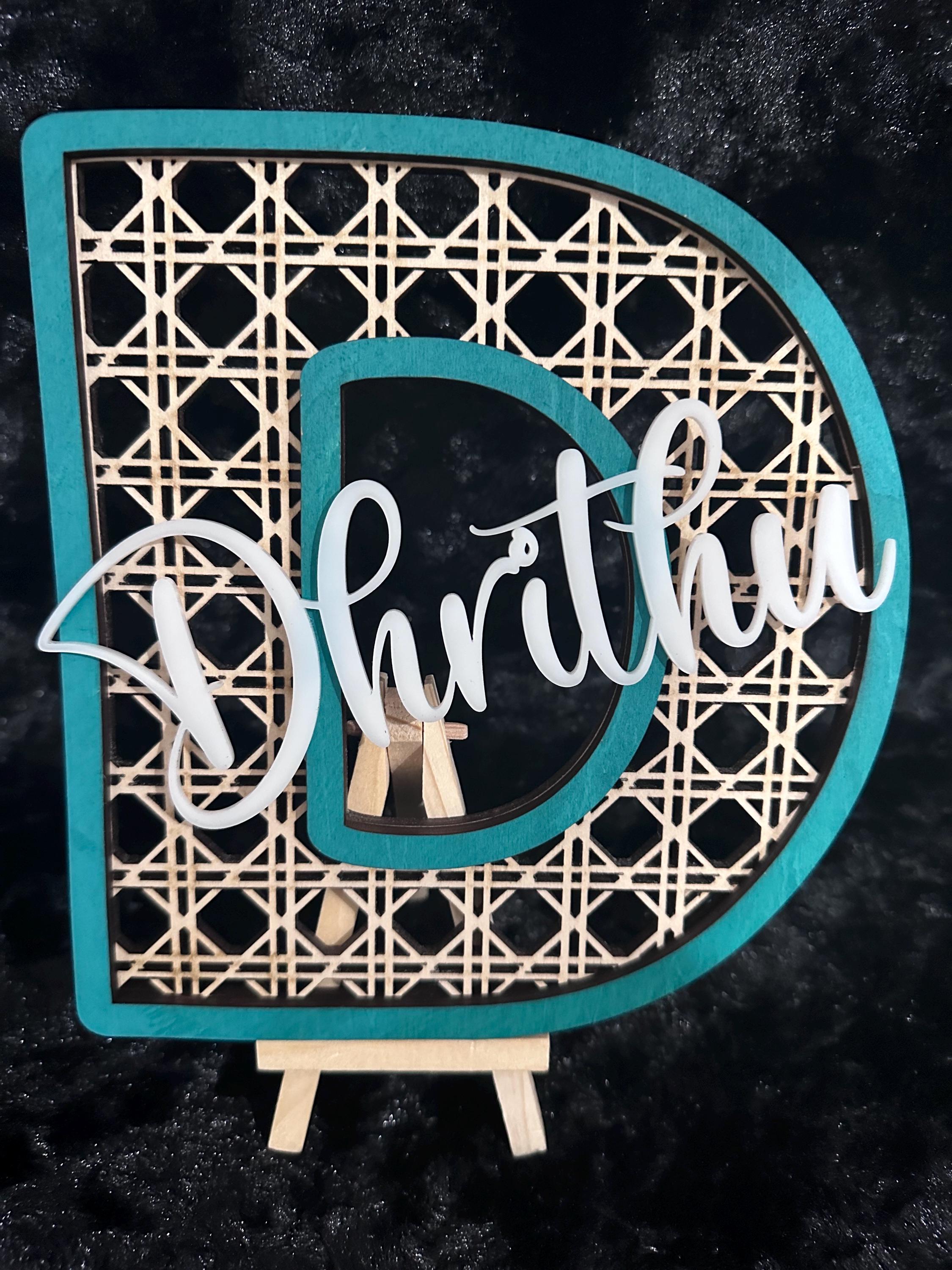 Wooden Name Sign, Rattan Name Alphabet, Rattan Monogram, Rattan Alphabets, Personalized Rattan Monogram Name, Door Sign, Room Decor, Nursery