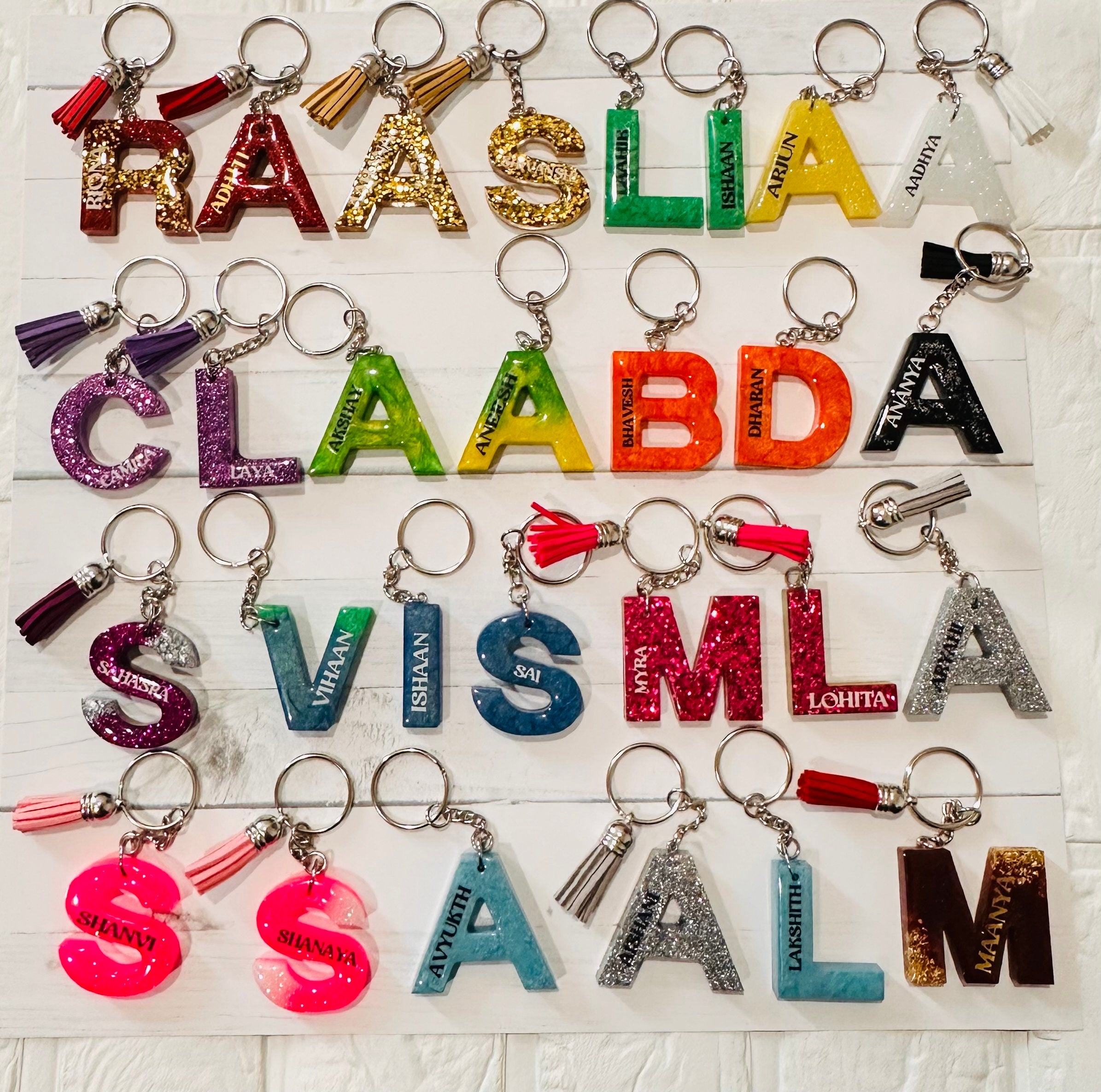 Letter Keychain, Resin Keyring, Resin Backpack keychain, Resin Return Gifts, Monogram Resin Keychain, Resin Birthday Gifts, Birthday Gifts