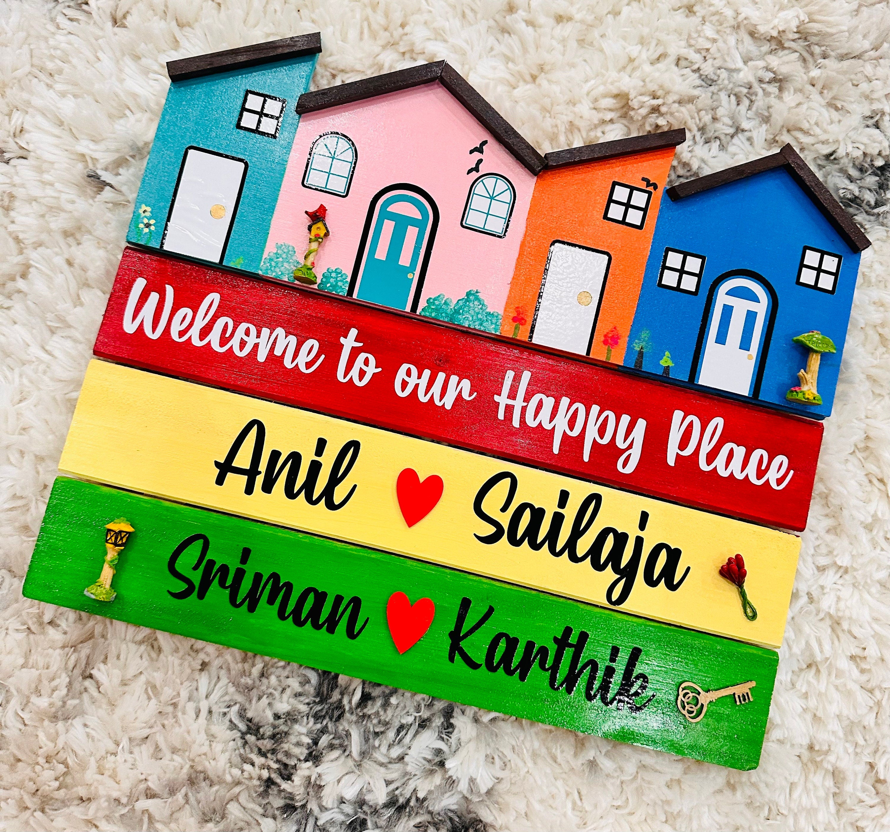 Welcome Family Sign,Name Boards,Family Name Boards,Entryway Sign,Indian Family Name Boards