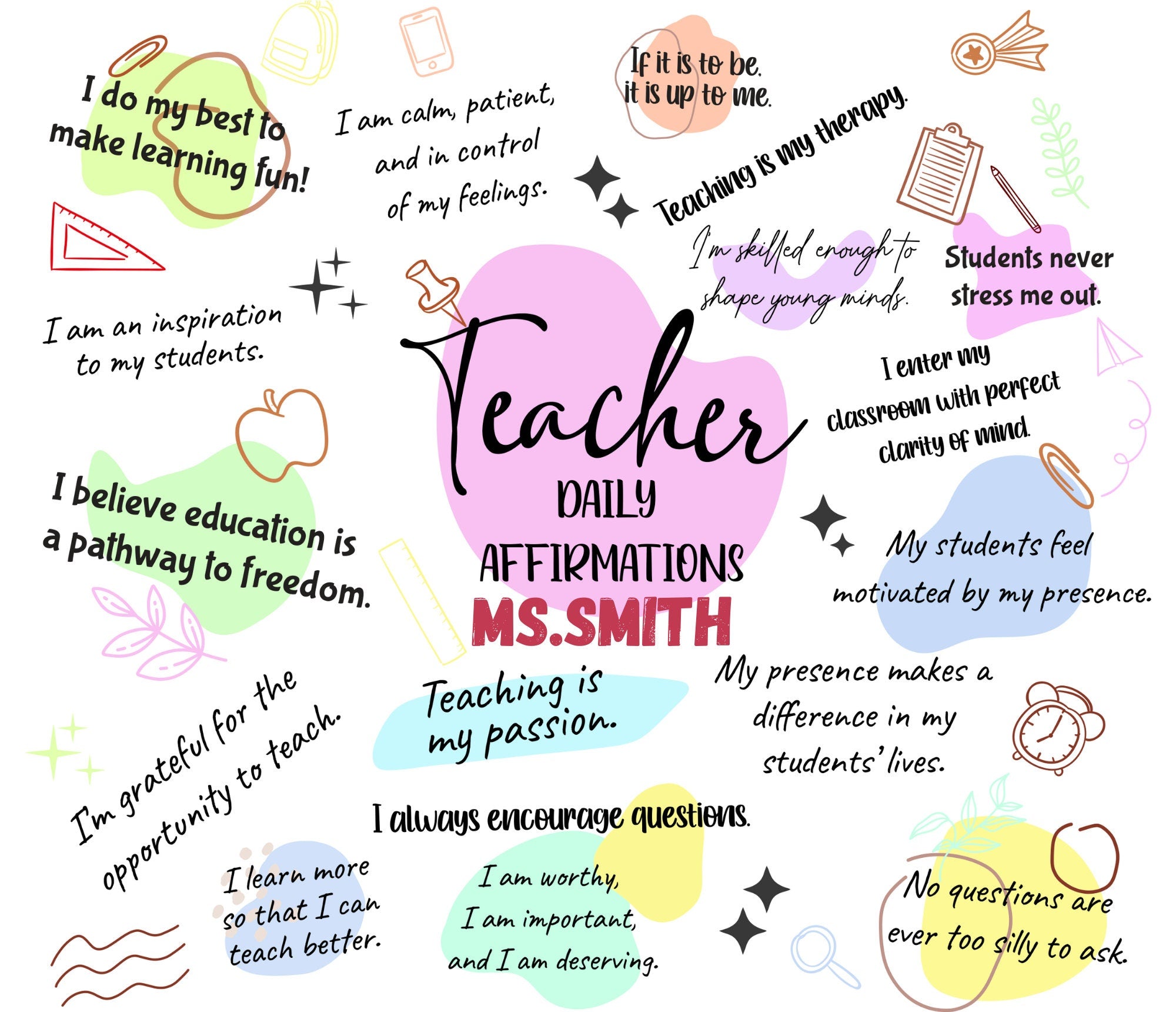 Teacher Mouse Pad, Teacher Gifts, Teacher Desk Supplies, Mouse Pad, Teacher Year end Gifts, Mousepads, School Supplies, Back to School