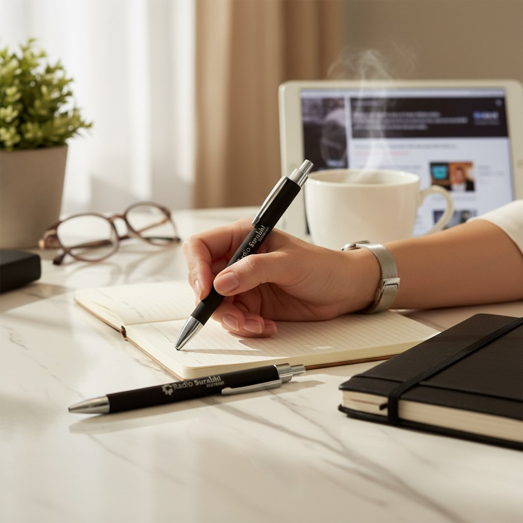 Personalized Leatherette Engraved Pen – Custom Name or Logo Pen, Corporate Gift, Business Giveaway