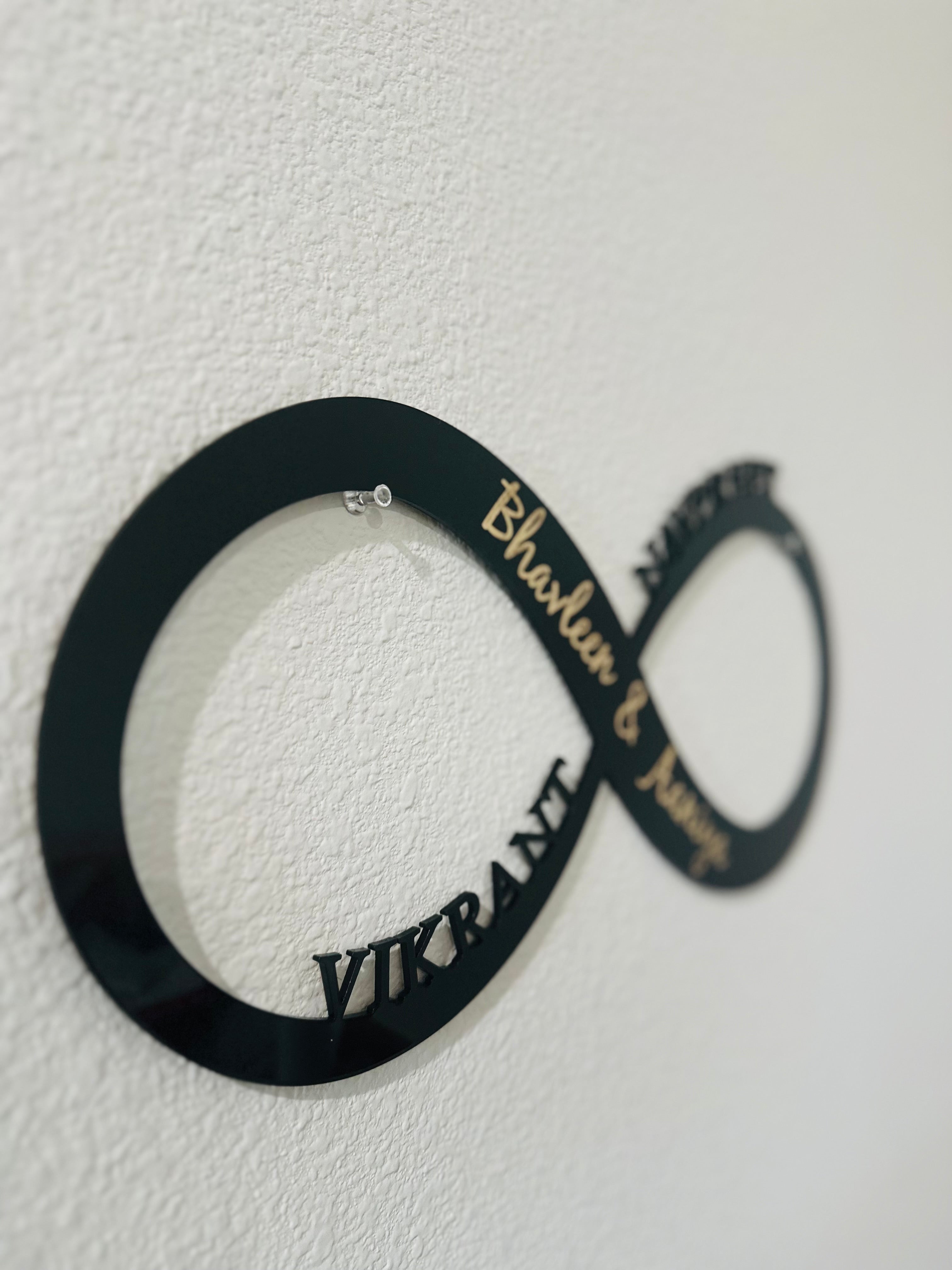 Custom Infinity Family Name Sign Acrylic/Wood