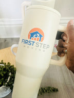 Custom 40oz Vacuum Tumbler – Personalized Logo or Name | Insulated Travel Mug with Straw