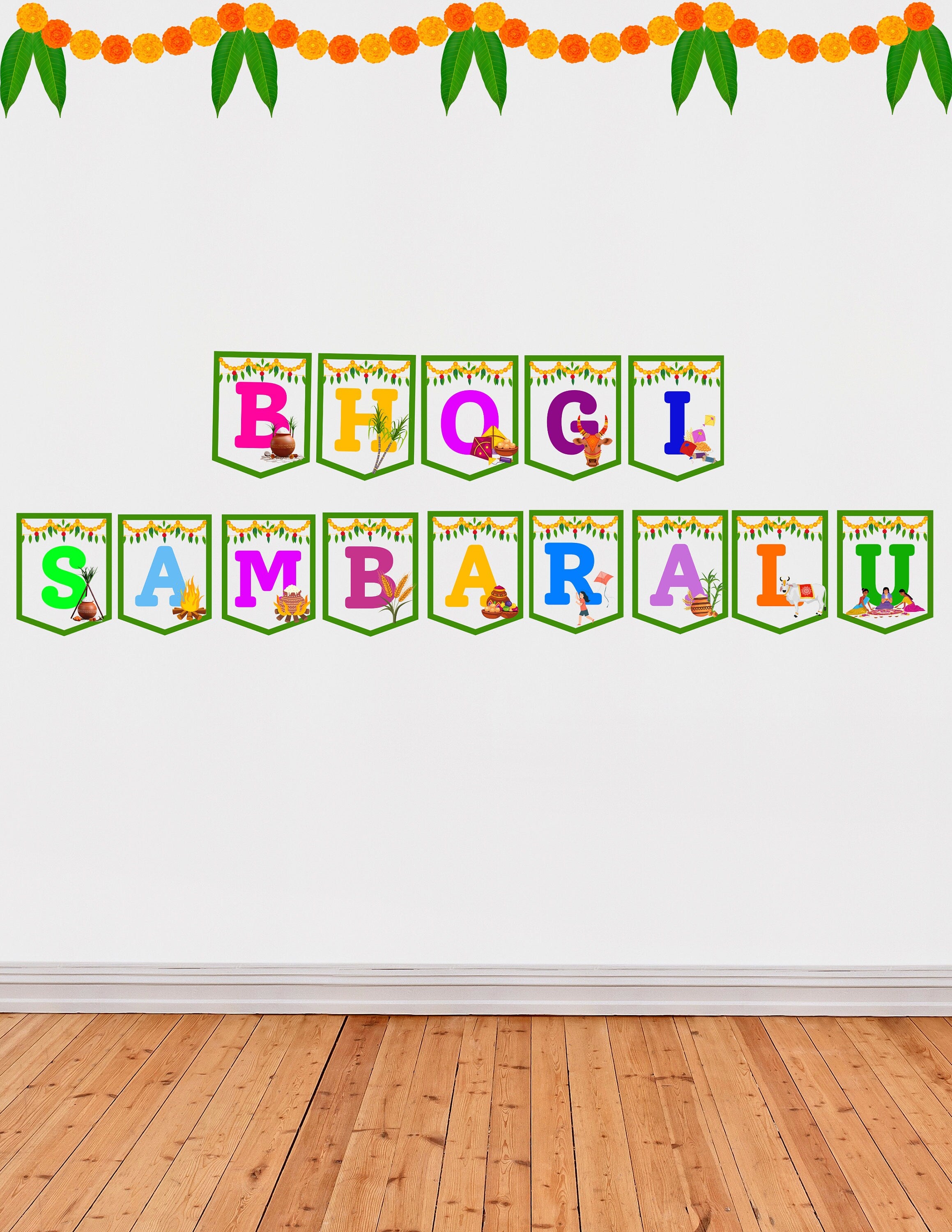 Bhogi Sambaralu Banner Digital Download, Bhogi Banner, Bhogi Digital Banner , Bhogi Printable Banner, Indian Festival Banner