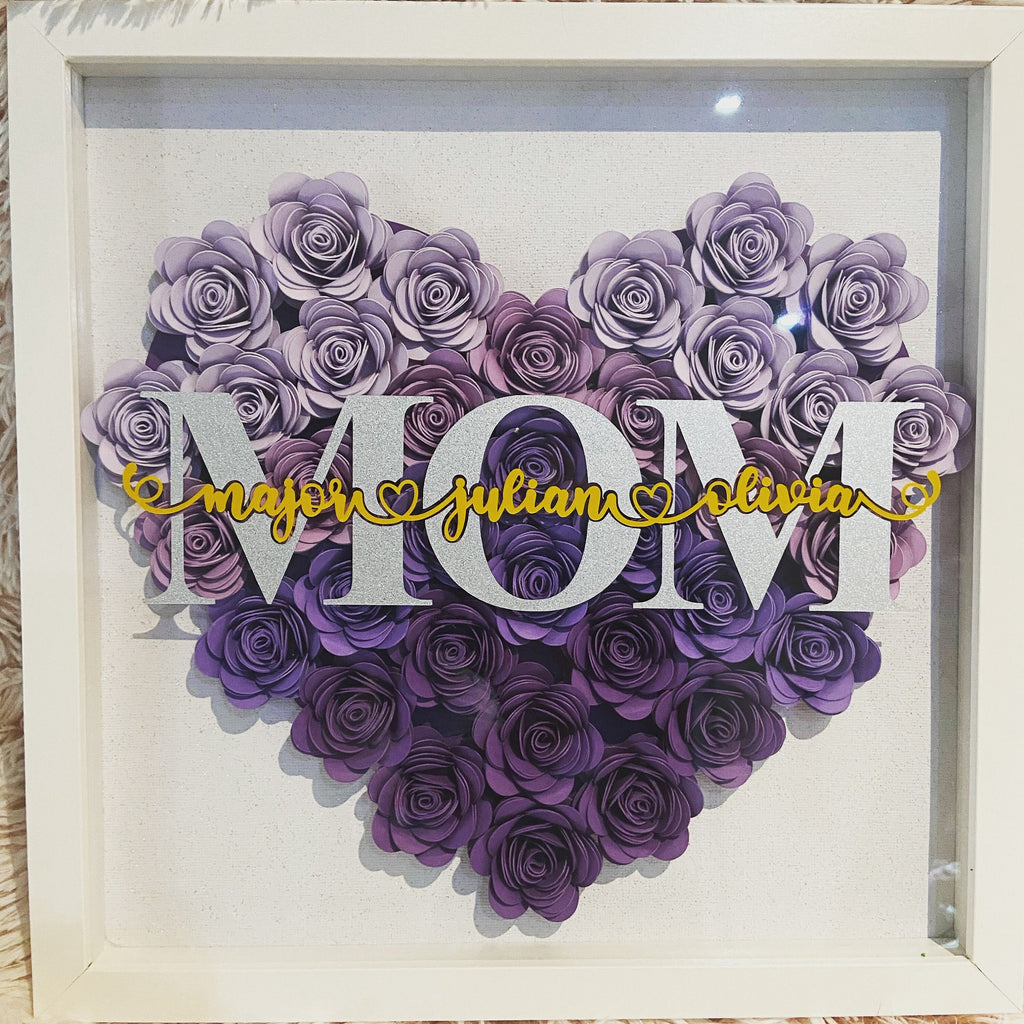 Mother’s Day Shadow Box, MOM shadow Box, Mothers day Gifts, Gifts for Her, Paper flower Shadow Box, Customized Gifts, Personalized Gifts