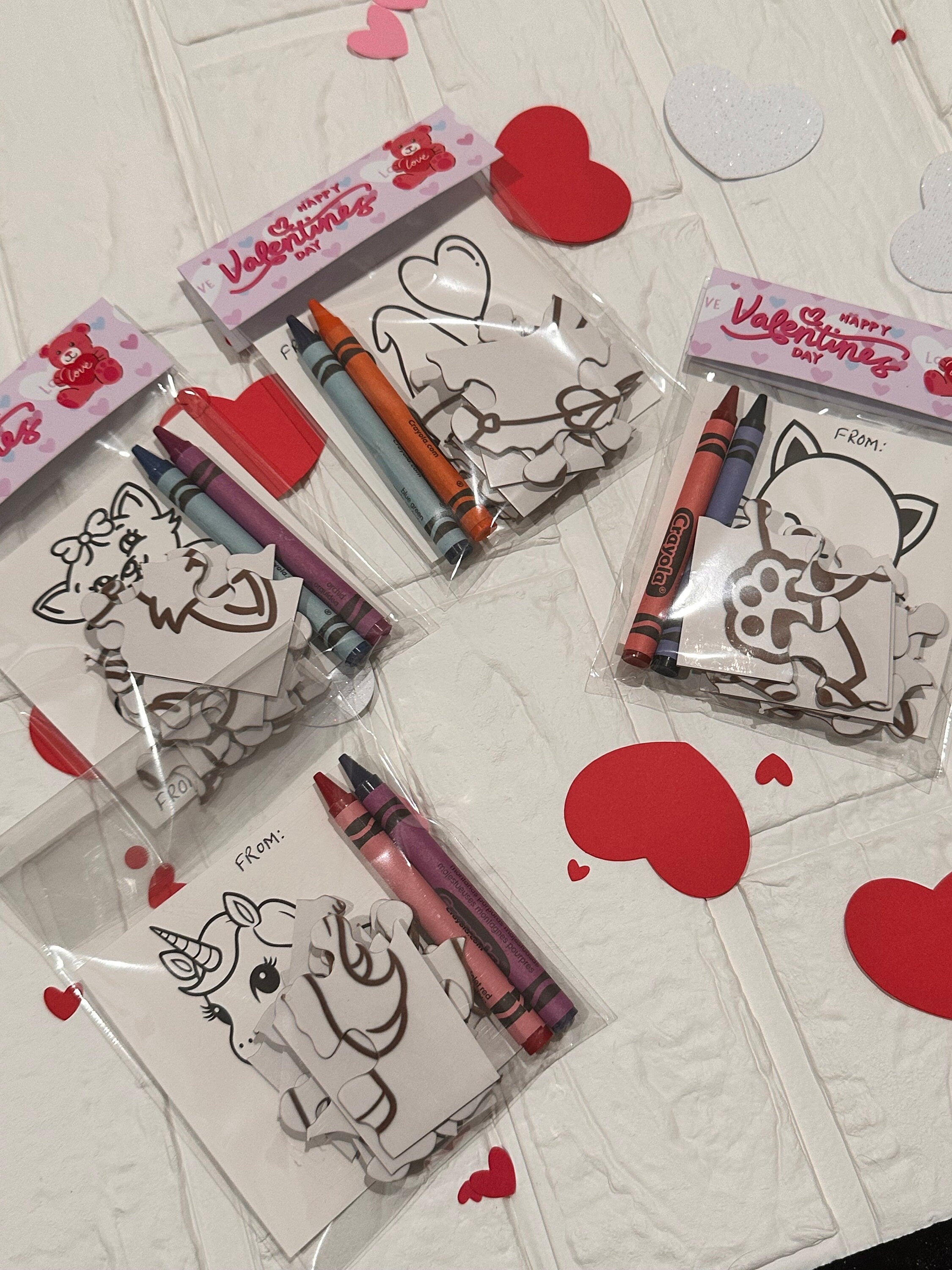 Kids Classroom Valentines,Coloring Puzzles  Valentines,Puzzle Cards,Valentine Puzzles,Classroom Exchange Cards,Puzzles,Return Gifts