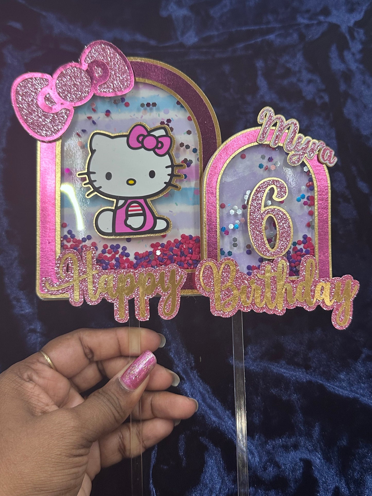 Custom Cake Topper, Birthday Cake Topper, Hello Kitty Cake Topper, Cake Topper, Personalized Cake Topper, Birthday, Birthday Party Supplies