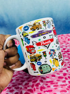 Personalized Cars Mug, Custom Mug, 11oz Mug, Return Gifts, Kids Mugs, Kids Return Gifts, Kids Drinkware, Custom Return Gifts, Kids Cars Mug
