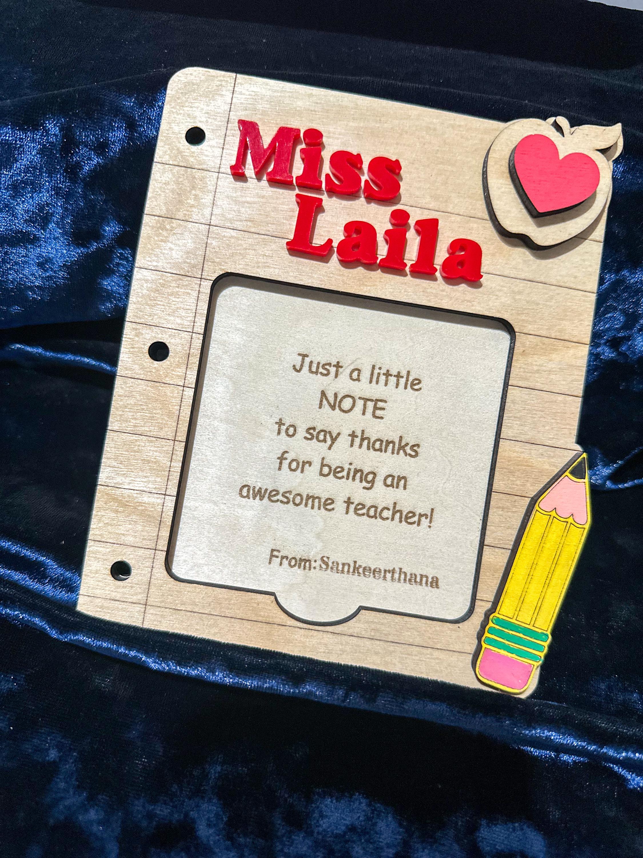 Teacher Gifts, Postit Notepad Holder, Teacher Thank You, Personalized Teacher Gift, Gifts for Teacher, End of Year, Teacher Gifts, Note Pad