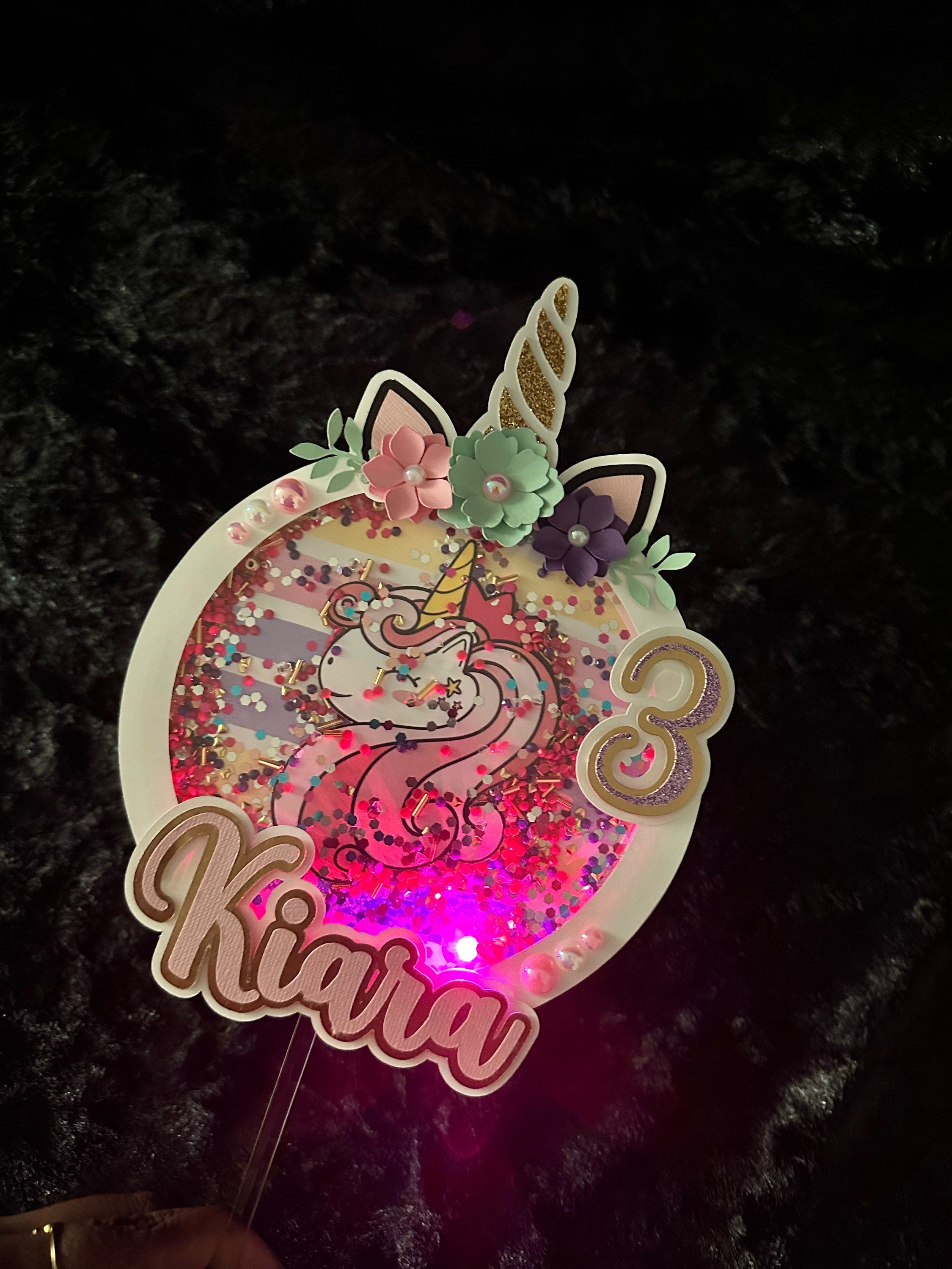 Unicorn Birthday Caketopper, Birthday Cake Topper, Cake Topper, Shaker Cake topper, Cake Toppers, Party supplies, cake decorations, Unicorn