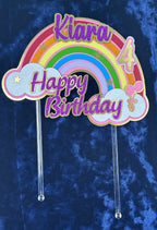 Custom Cake Topper, Birthday Cake Topper, Rainbow Cake Topper, Cake Topper, Personalized Cake Topper, Birthday, Birthday Party Supplies