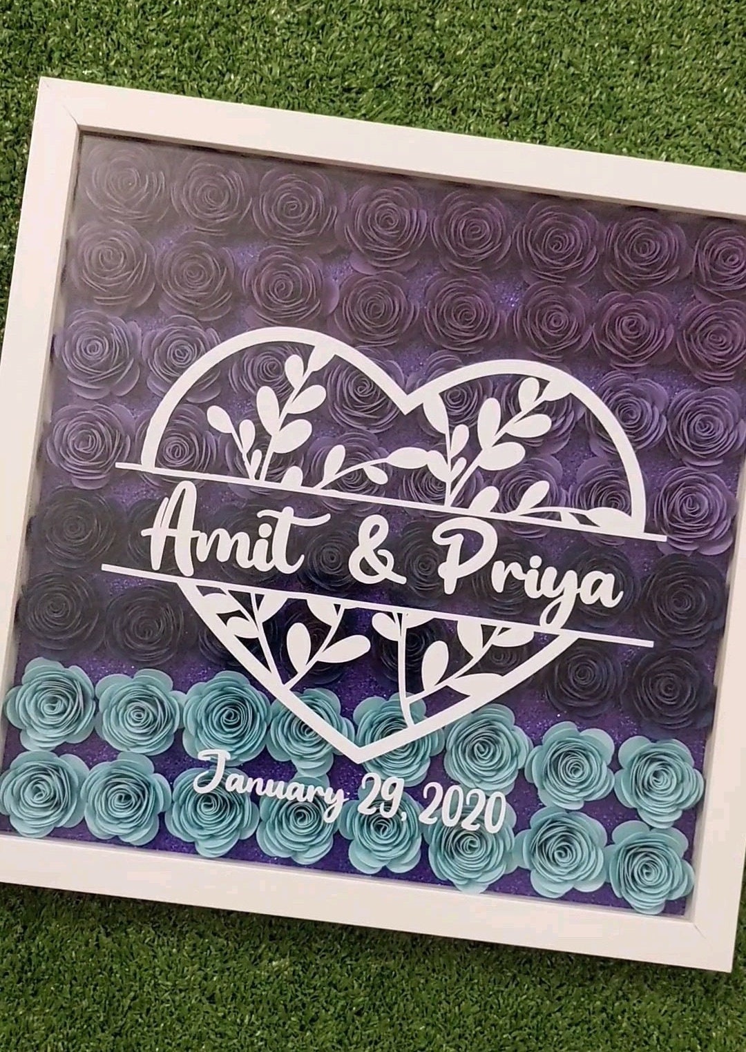 Customised Shadow Box, Anniversary Shadow Box, Gifts for Her, Gifts for Him, Paper flower Shadow Box, Customized Gifts, Personalized Gifts