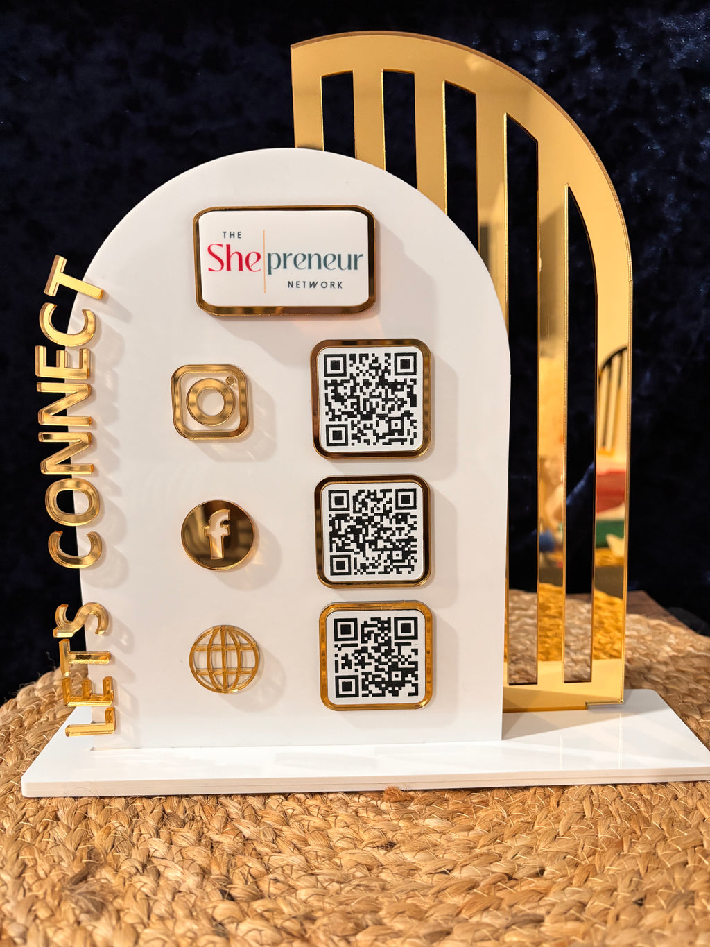 Personalized Business QR Code Sign | Acrylic Social Media Display | Custom Booth Sign | Instagram Facebook Website QR