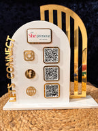 Personalized Business QR Code Sign | Acrylic Social Media Display | Custom Booth Sign | Instagram Facebook Website QR