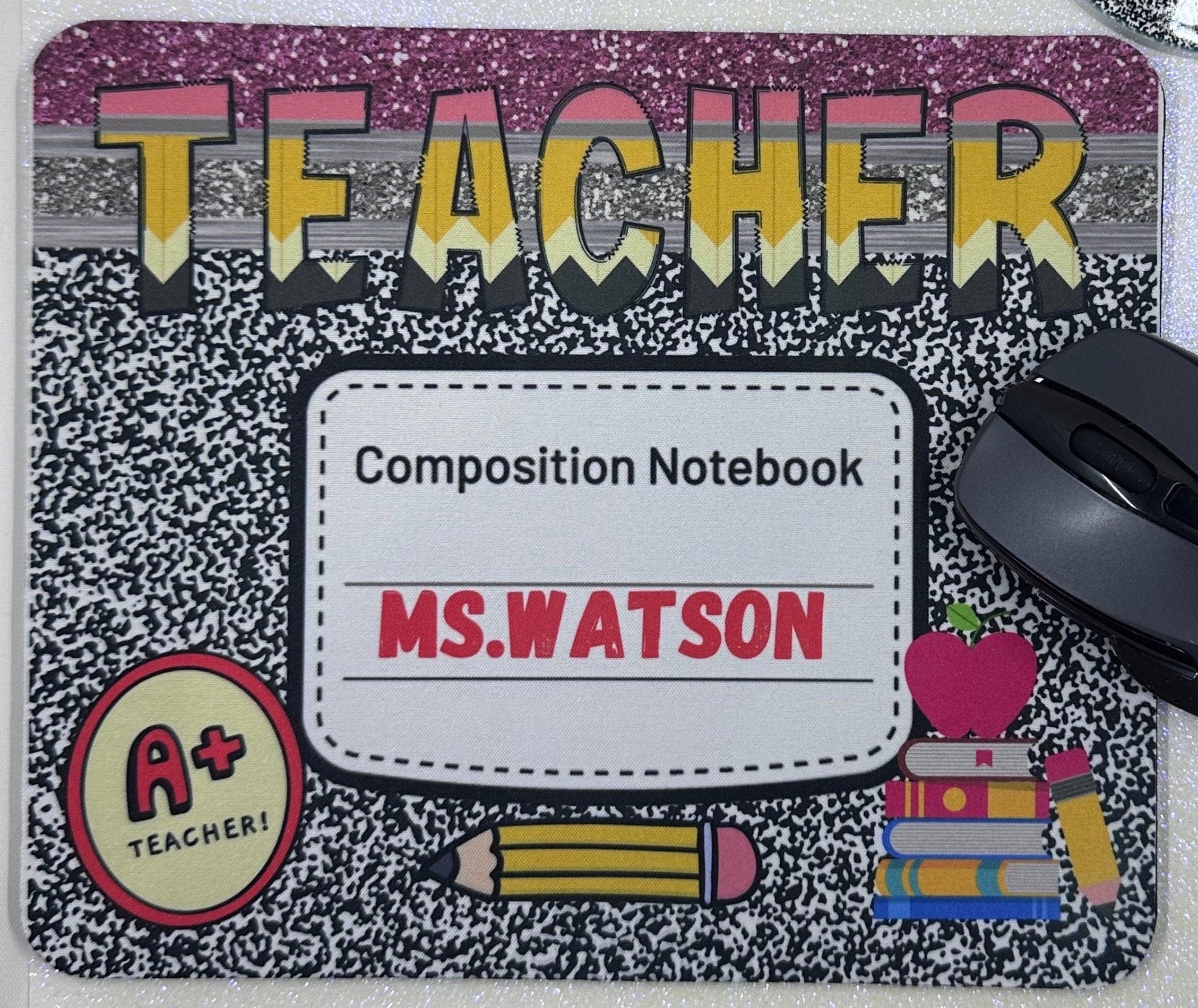 Teacher Mouse Pad, Teacher Gifts, Teacher Desk Supplies, Mouse Pad, Teacher Year end Gifts, Mousepads, School Supplies, Back to School