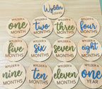 Wooden Baby Milestone Discs – Personalized Monthly Set
