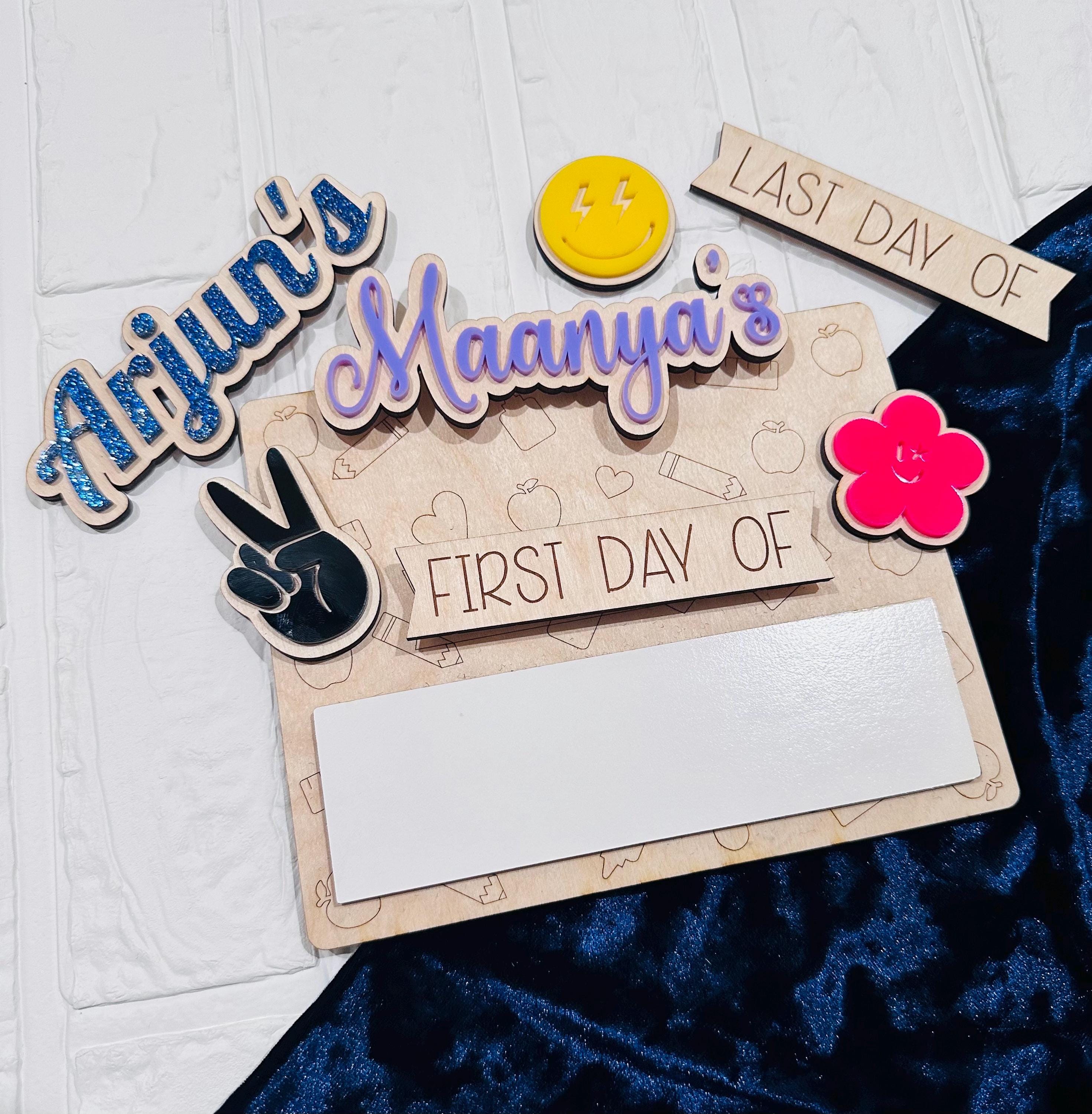 First Day of School Sign, Interchangeable School Sign, Back to School Sign, Back to School Photo Prop, First Day Last Day Board, DryErase