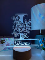 Custom LED Name Night Light – Personalized Acrylic Lamp with Floral Initial – Kids Room Decor, Baby Shower & Birthday Gift