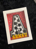 Soccer Ball Alphabet Layered Shadow Box,Layered Shadow Box,Shadow Box,Shadow Box for Kids Room,Wall Display