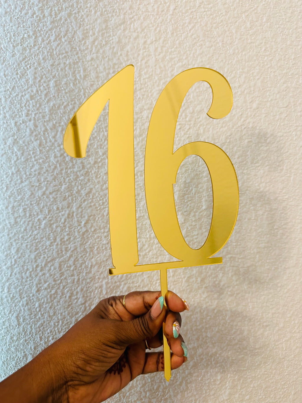 Acrylic Number Cake Topper – Any Number | Gold, Silver, or Custom Color | Birthday, Anniversary, Sweet 16
