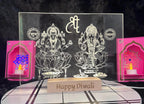LED Engraved Acrylic Light Featuring Lakshmi & Ganesha, Custom Message, Housewarming Gift, Gifts, Customized Gifts, Led Light, Home Decor