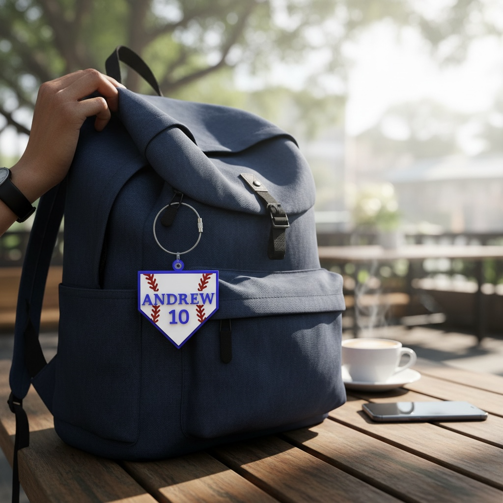 Personalized Baseball Bag Tag | Custom Player Name & Number Tag | Sports Team Luggage Tag