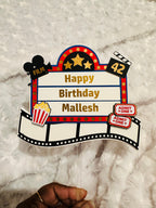 Movie Theme Cake topper, Cake Topper, Theater Theme Cake Topper, Birthday Cake Topper, Birthday Topper